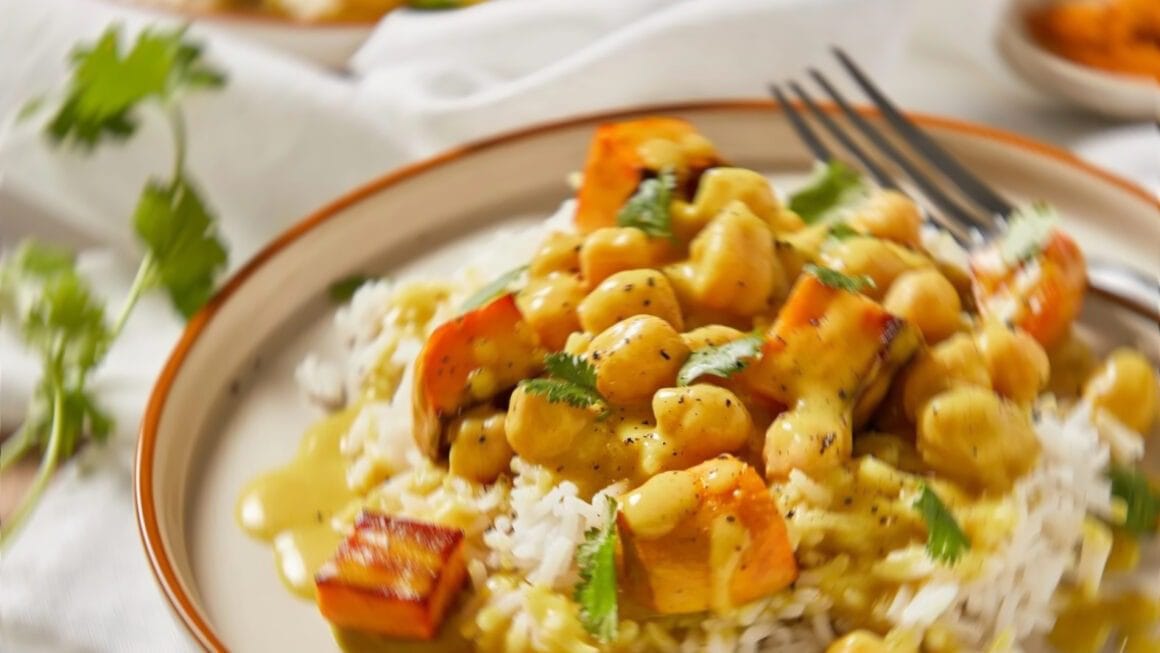 Chickpea and Sweet Potato Curry with Basmati Rice