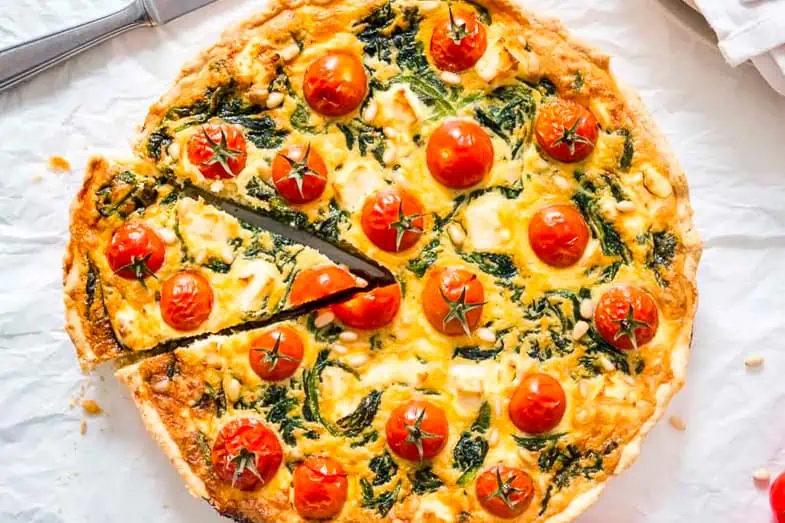 Spinach and Cherry Tomato Tart with Poppy Seed Crust